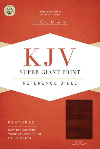 KJV Super Giant Print Reference Bible Brown Leathertouch