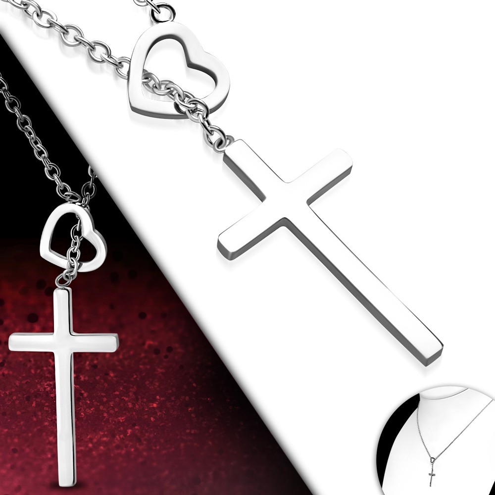 HEART CROSS NECKLACE